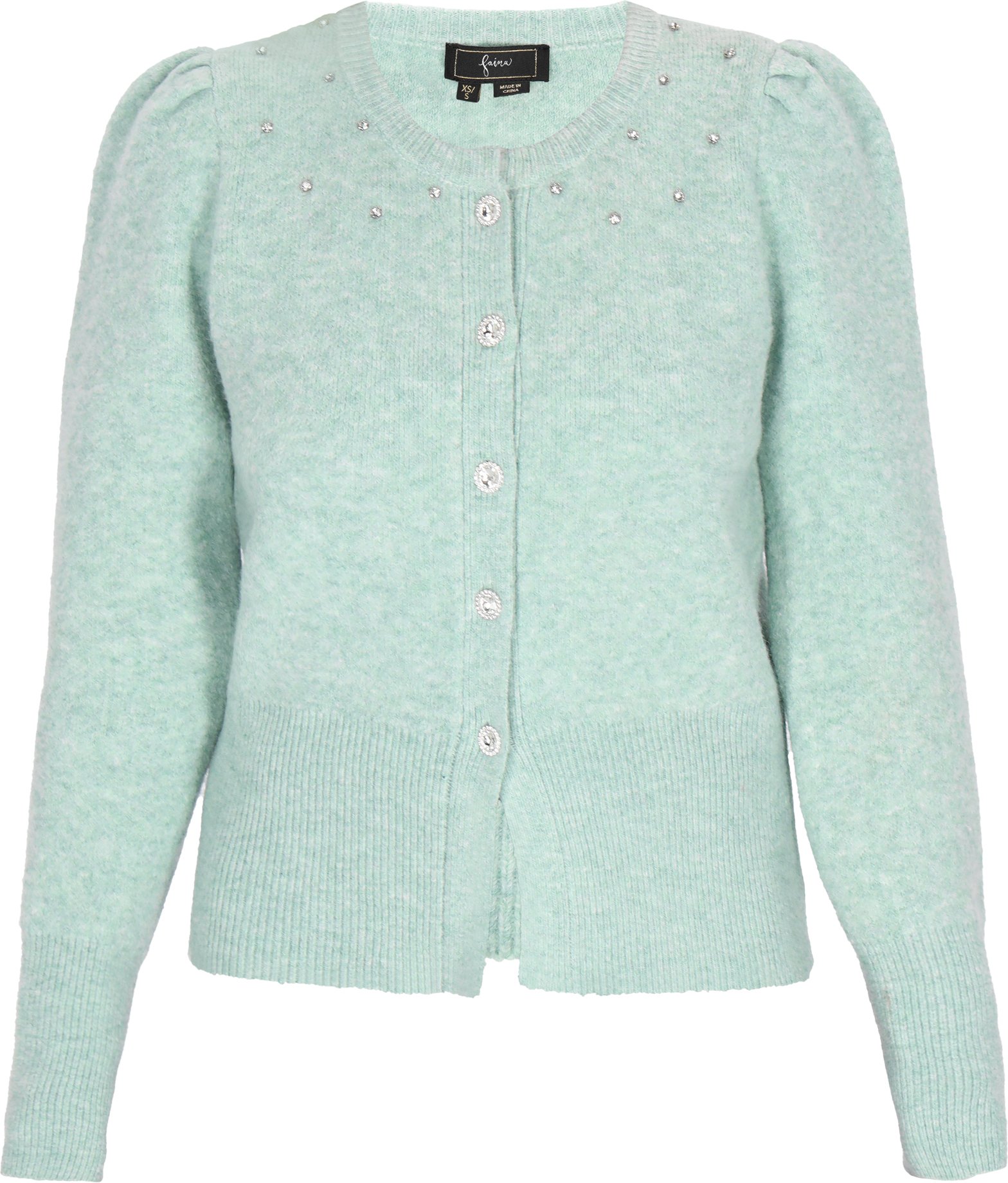 Faina Strickjacke Frauen Salbeigrün