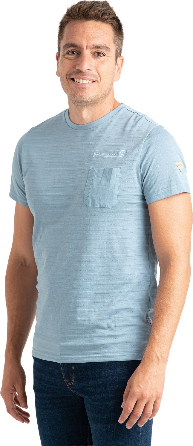 Herren T-Shirt mit kurzarm, gestreift, strukturiert und Tasche PRI2540