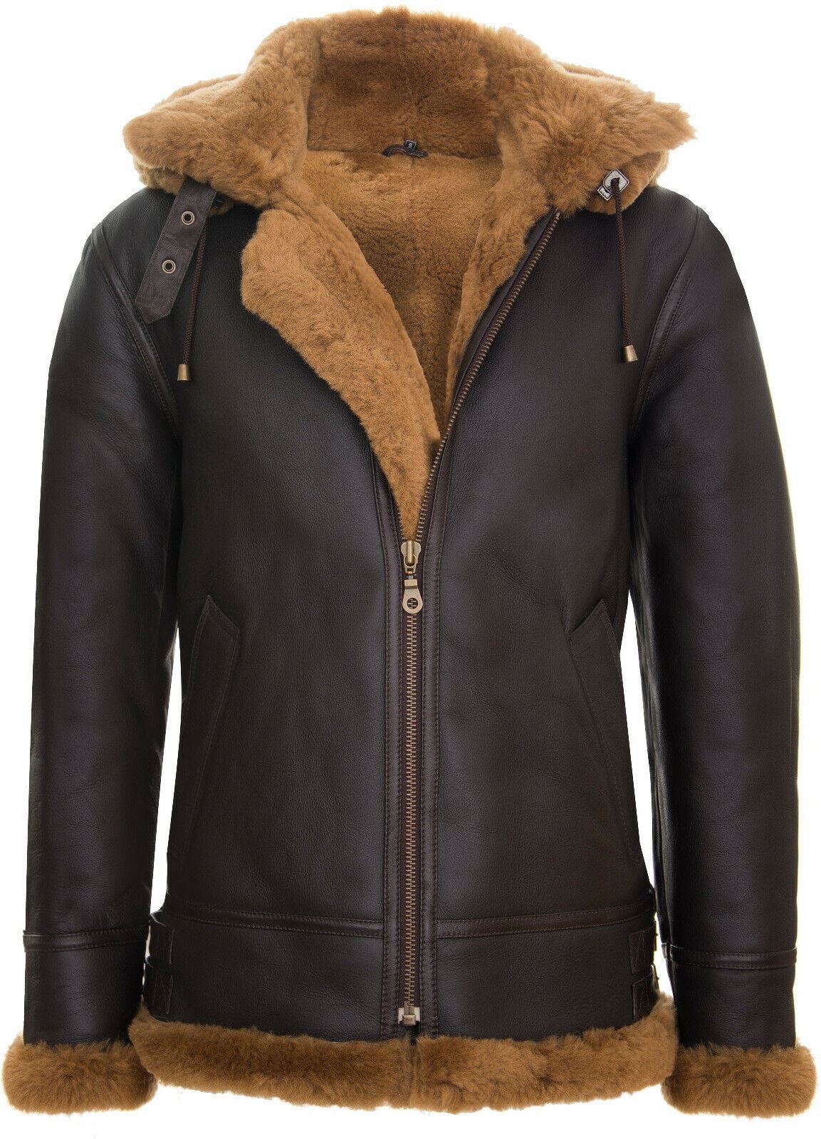 B3-Fliegerjacke aus Schafsleder mit Kapuze für Herren – Columbus