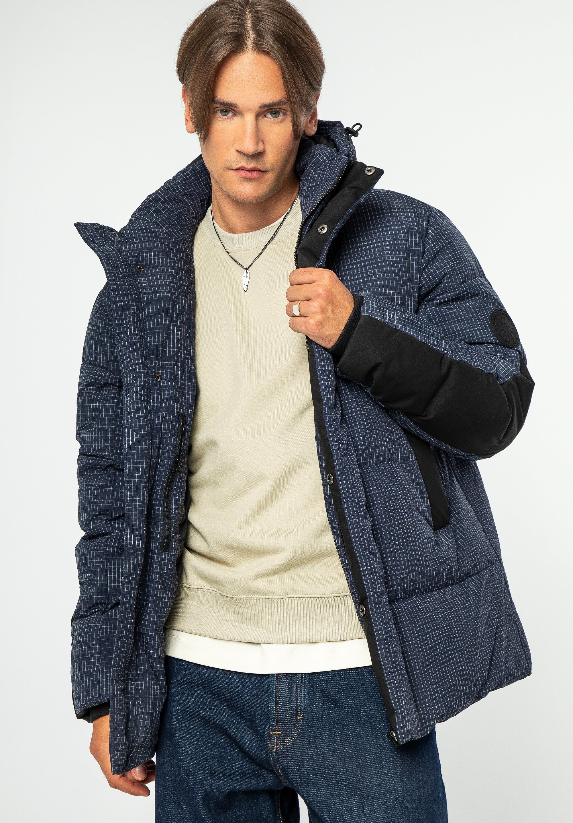 Wittchen Herren Daunenjacke aus marineblauem Nylon