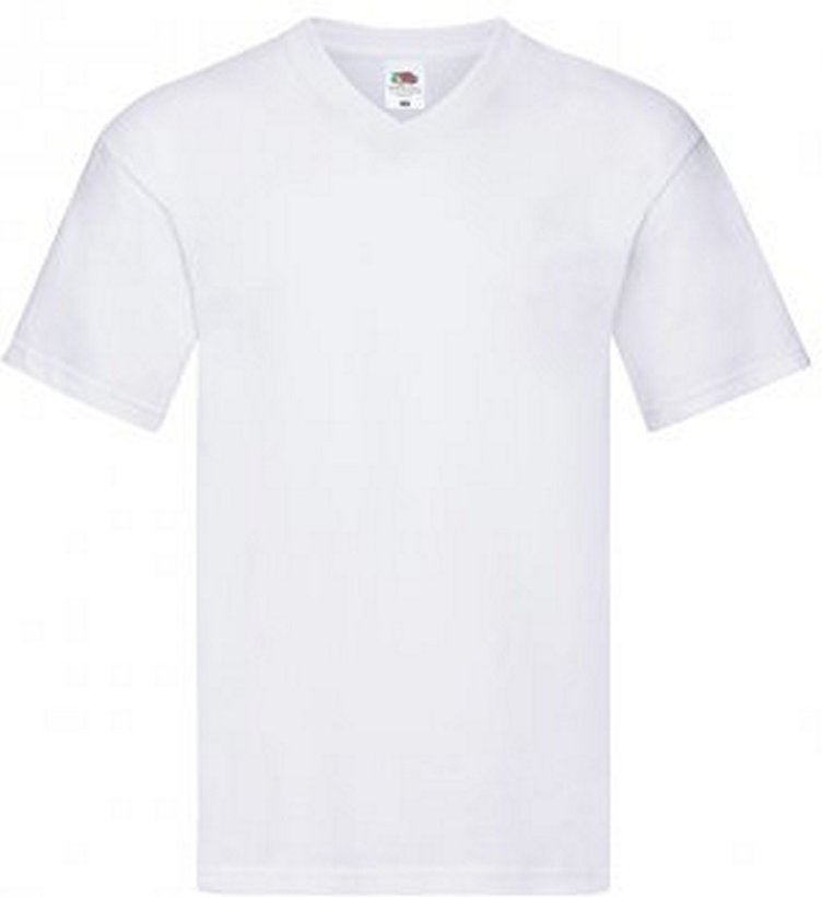 Fruit Of The Loom Herren Original V-Ausschnitt T-Shirt (Weiß)