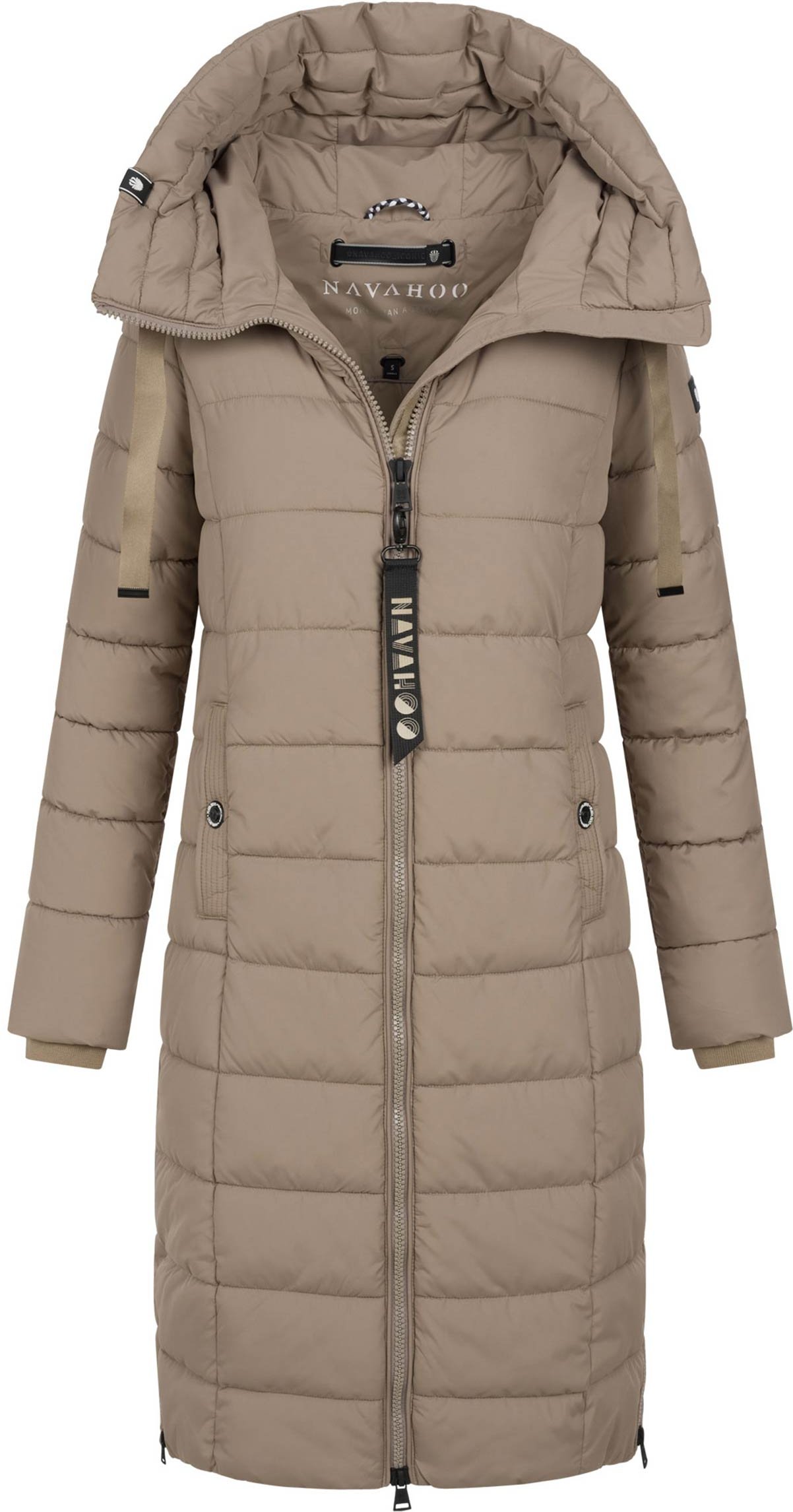 Navahoo Mondmädchen Damen Winter Steppmantel mit Kapuze und Fleecefutter