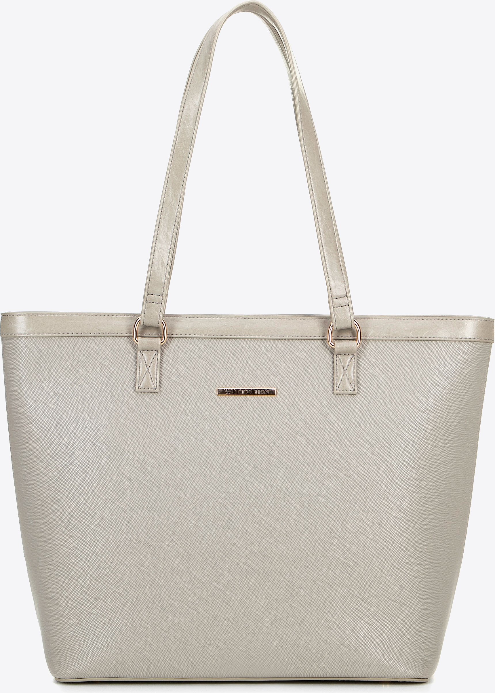Wittchen Damen-Einkaufstasche aus grauem und goldenem Öko-Leder