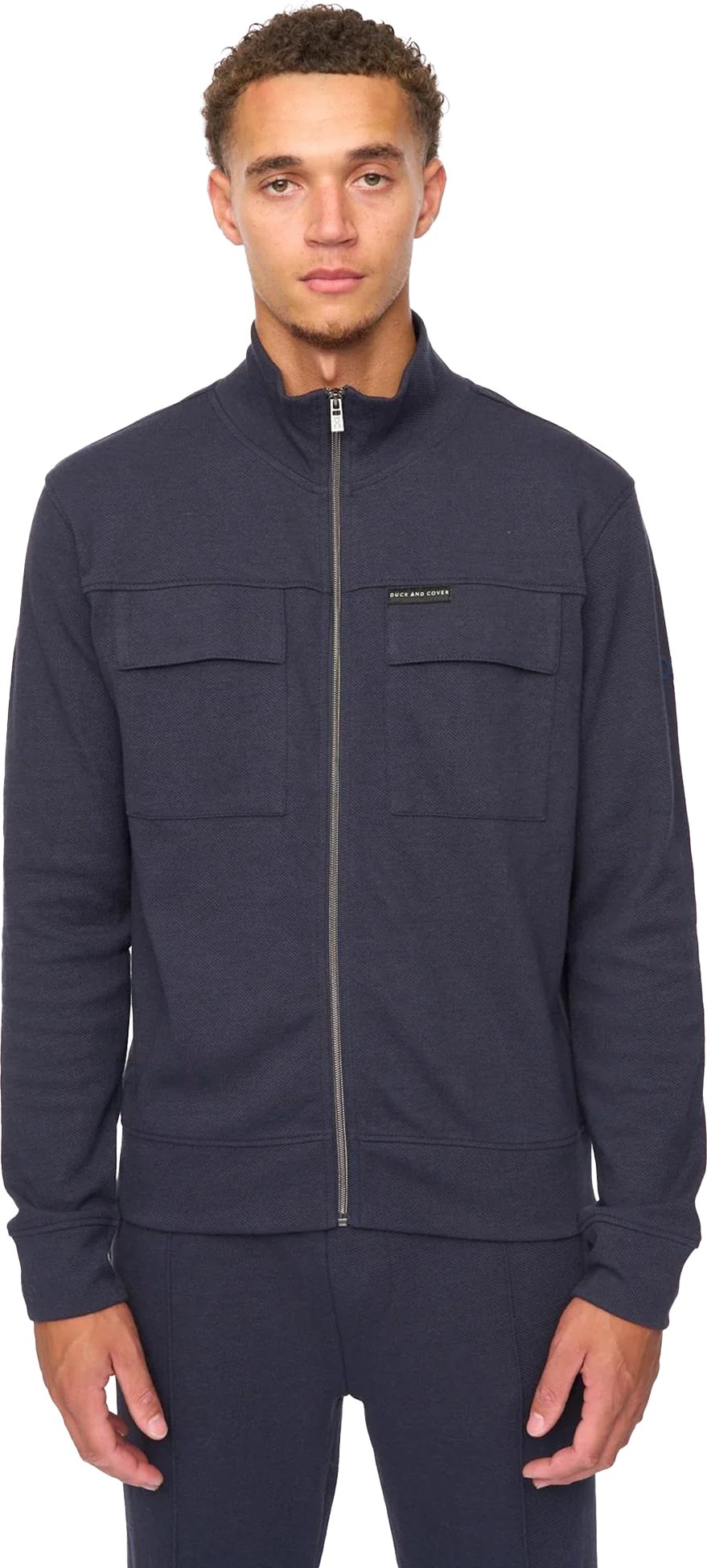 Duck and Cover - "Tames" Sweatshirt für Herren, Durchgehender Reißverschluss (Marine)