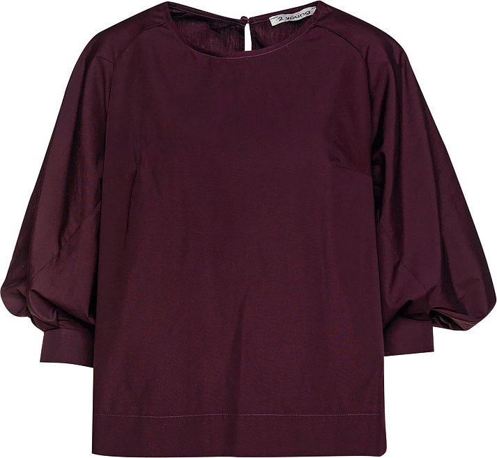 Weinfarbenes Top mit Bischofsärmeln von Conquista
