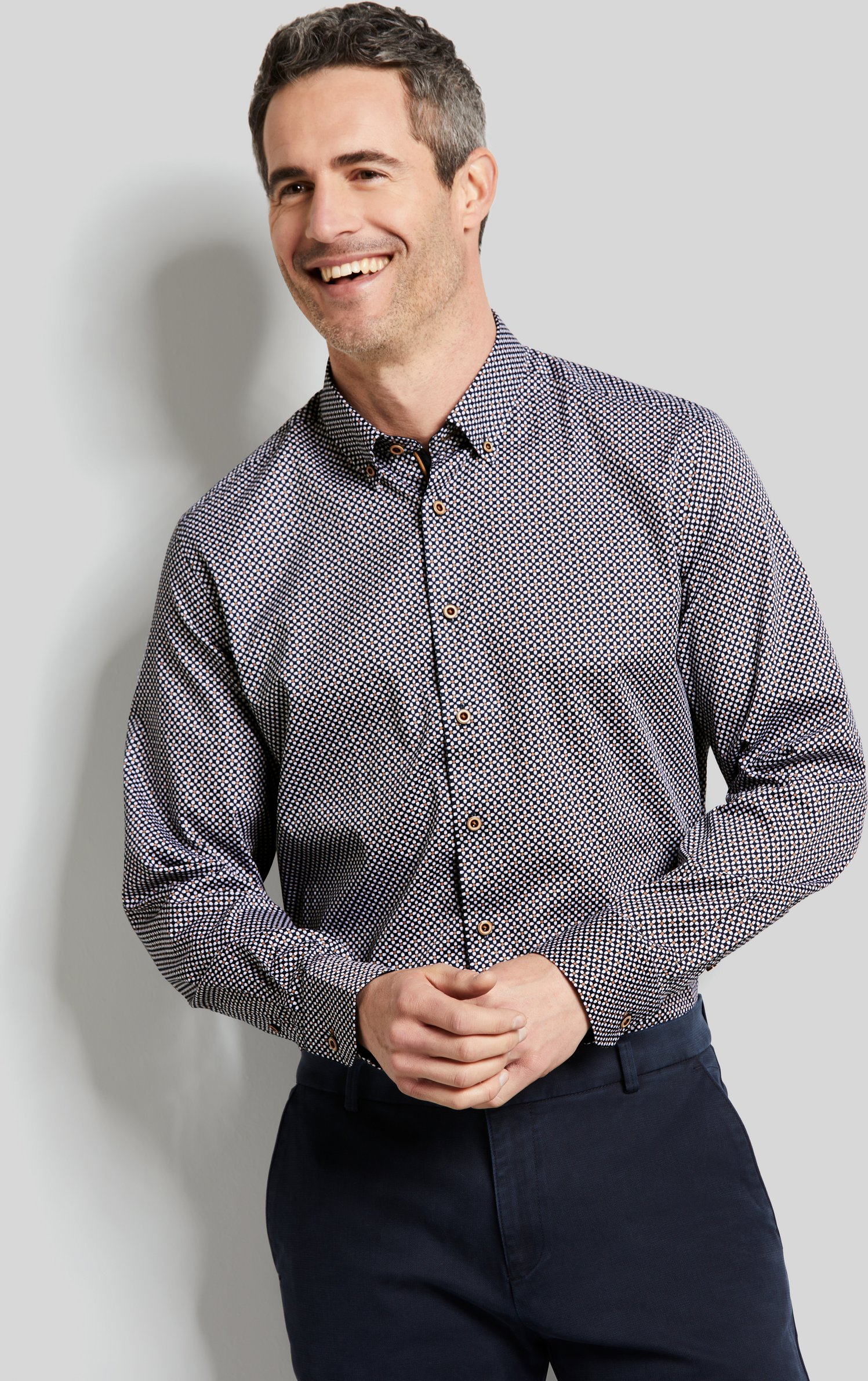 Bugatti Herren Hemd mit grafischen Prints