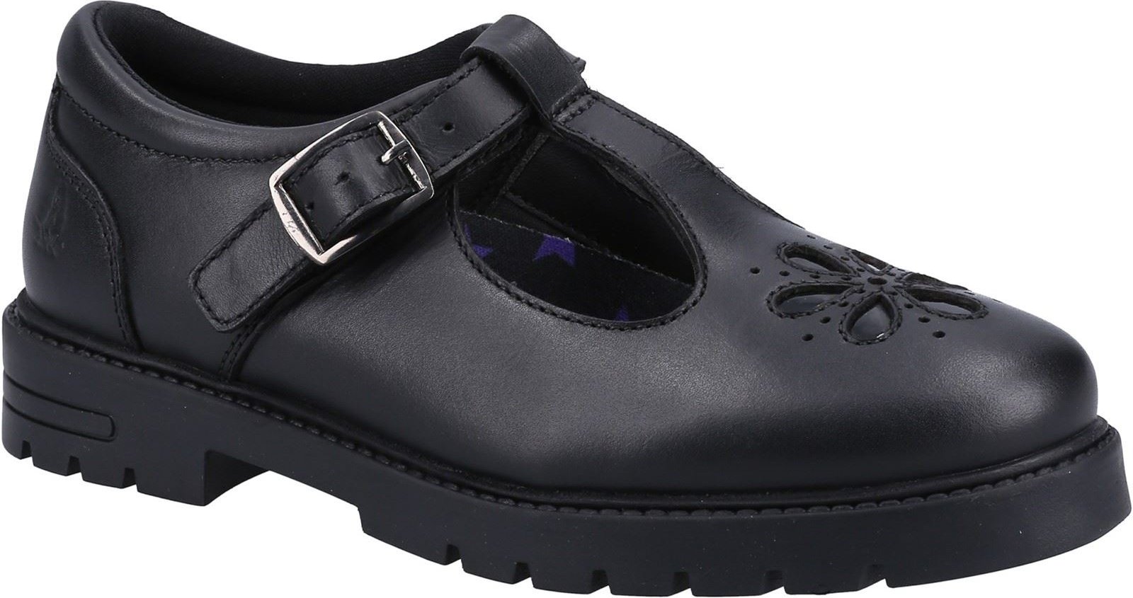 Hush Puppies Fiona SNR Mädchenschuhe Aus Schwarzem Leder