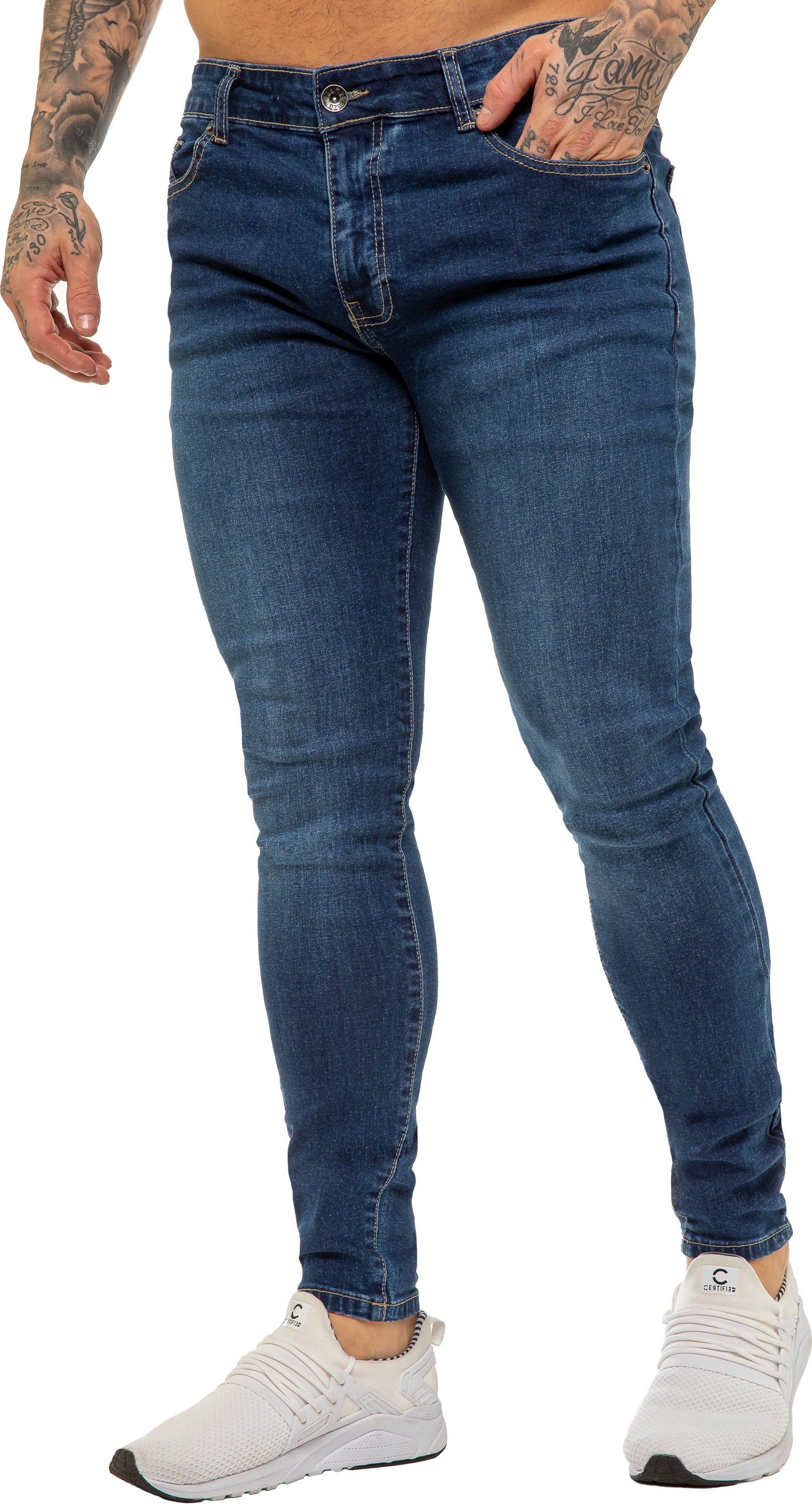 Enzo Herren Skinny Super Stretch Denim Jeans