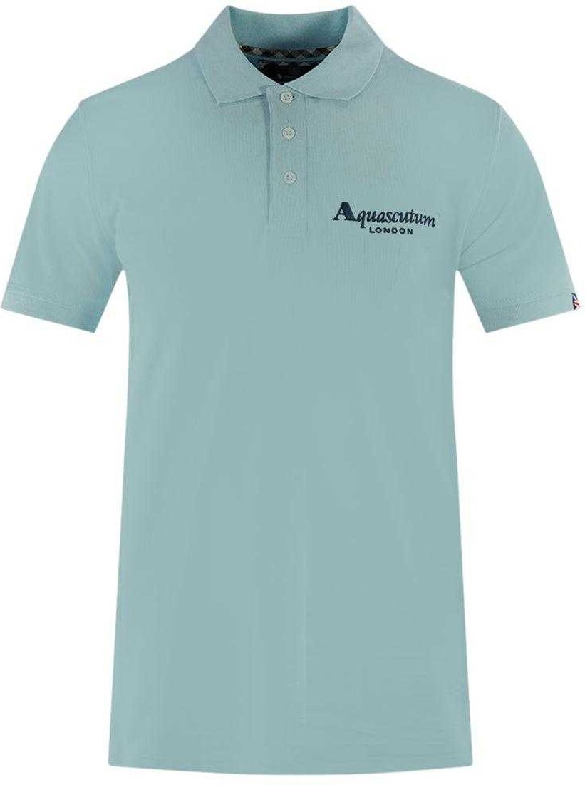 Aquascutum - "London Classic" Poloshirt für Herren/Damen Unisex (Hellblau)