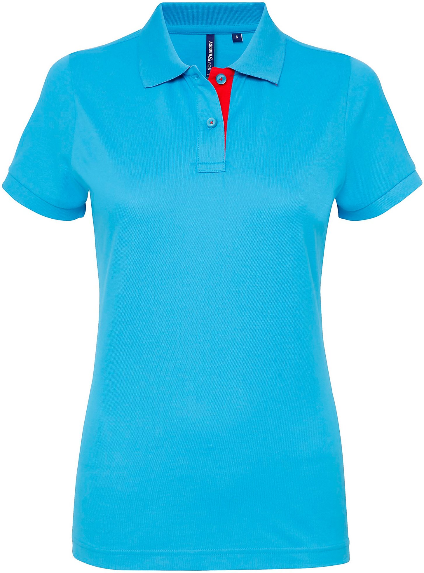Asquith & Fox - Kontrast-Poloshirt - Damen (Türkis/Rot)