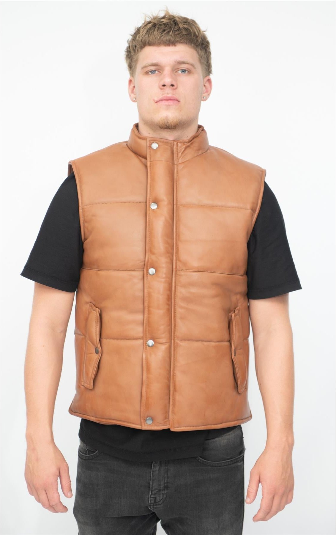Klassische Herren-Pufferweste aus Leder – Nottingham
