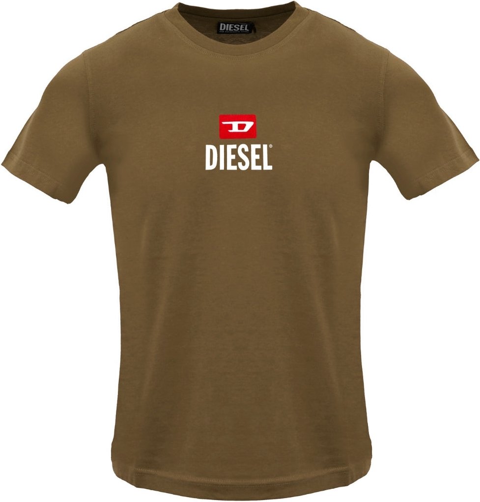 Diesel - Just Small - T-shirt Mit Neuem D-logo In Braun Mit Kaffeelikör