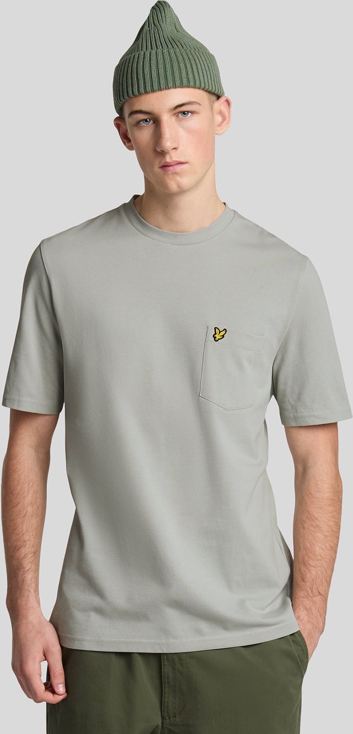 Lyle & Scott – Schlichtes Piqué-T-Shirt mit Tasche – Grün