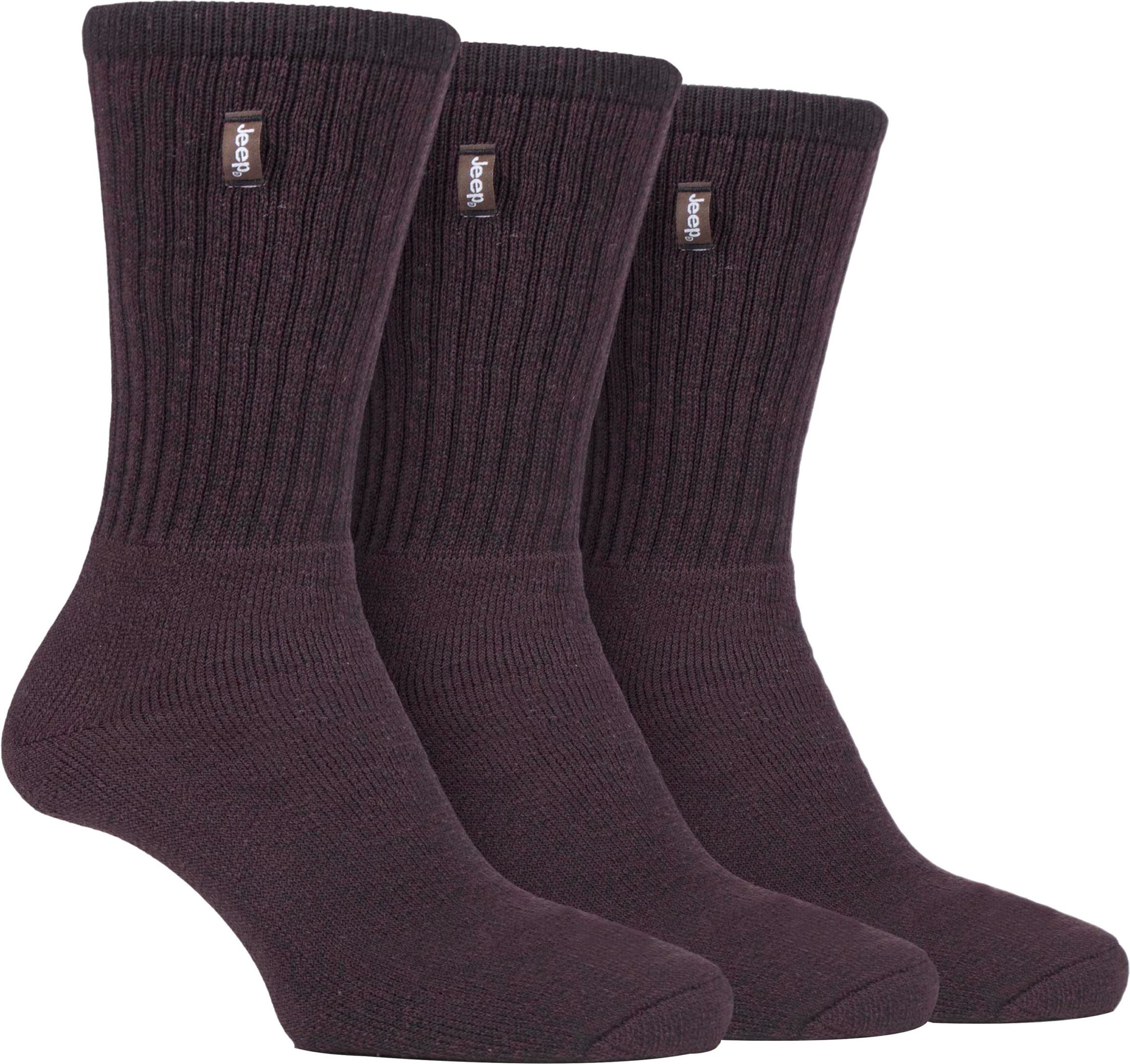 JEEP - 3 Paar Herren Vintage Baumwolle gepolstert Socken für Wanderschuhe