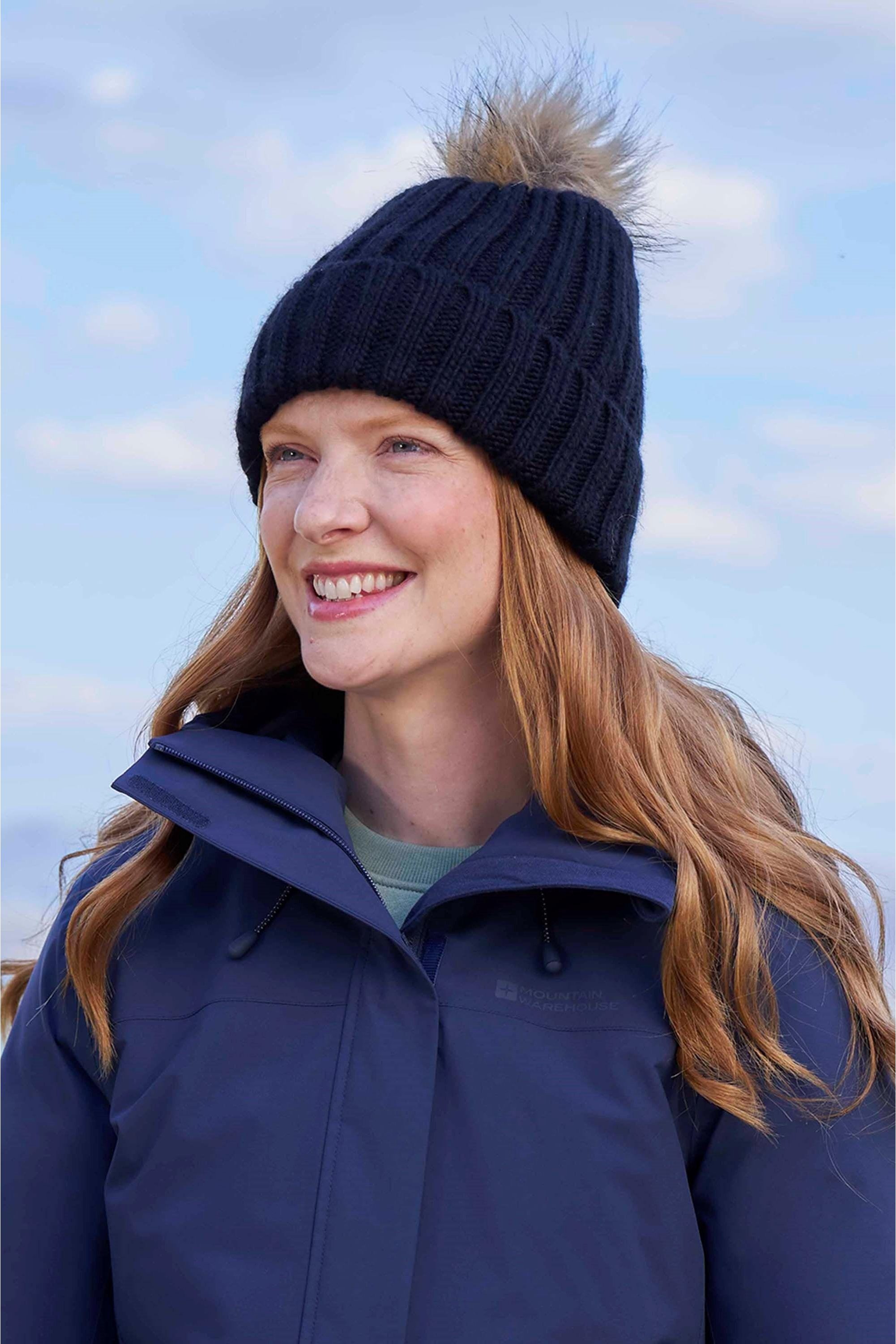 Mountain Warehouse - "Geneva" Mütze mit Borg gefüttert für Damen (Samtschwarz)