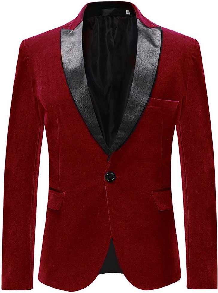 Kastanienbrauner Samt-Mode-Blazer Pleuche Smoking-Jacke
