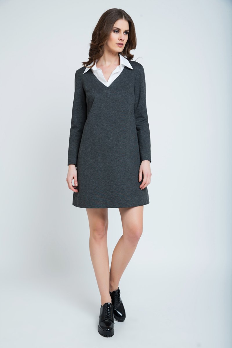 Kleid mit Hemdkragen