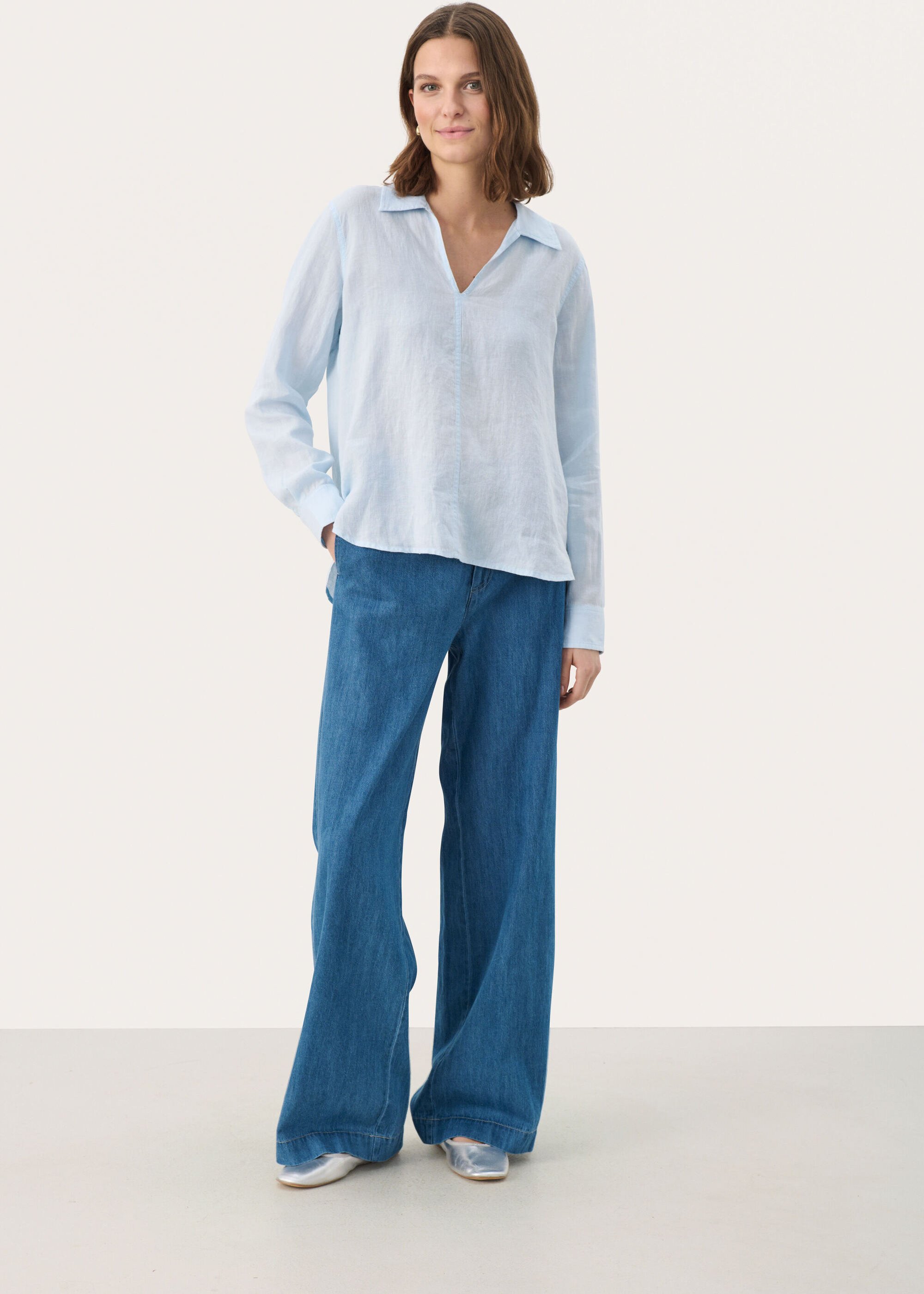 Langarm - Hemd Gerade Passform Ice Water light blue