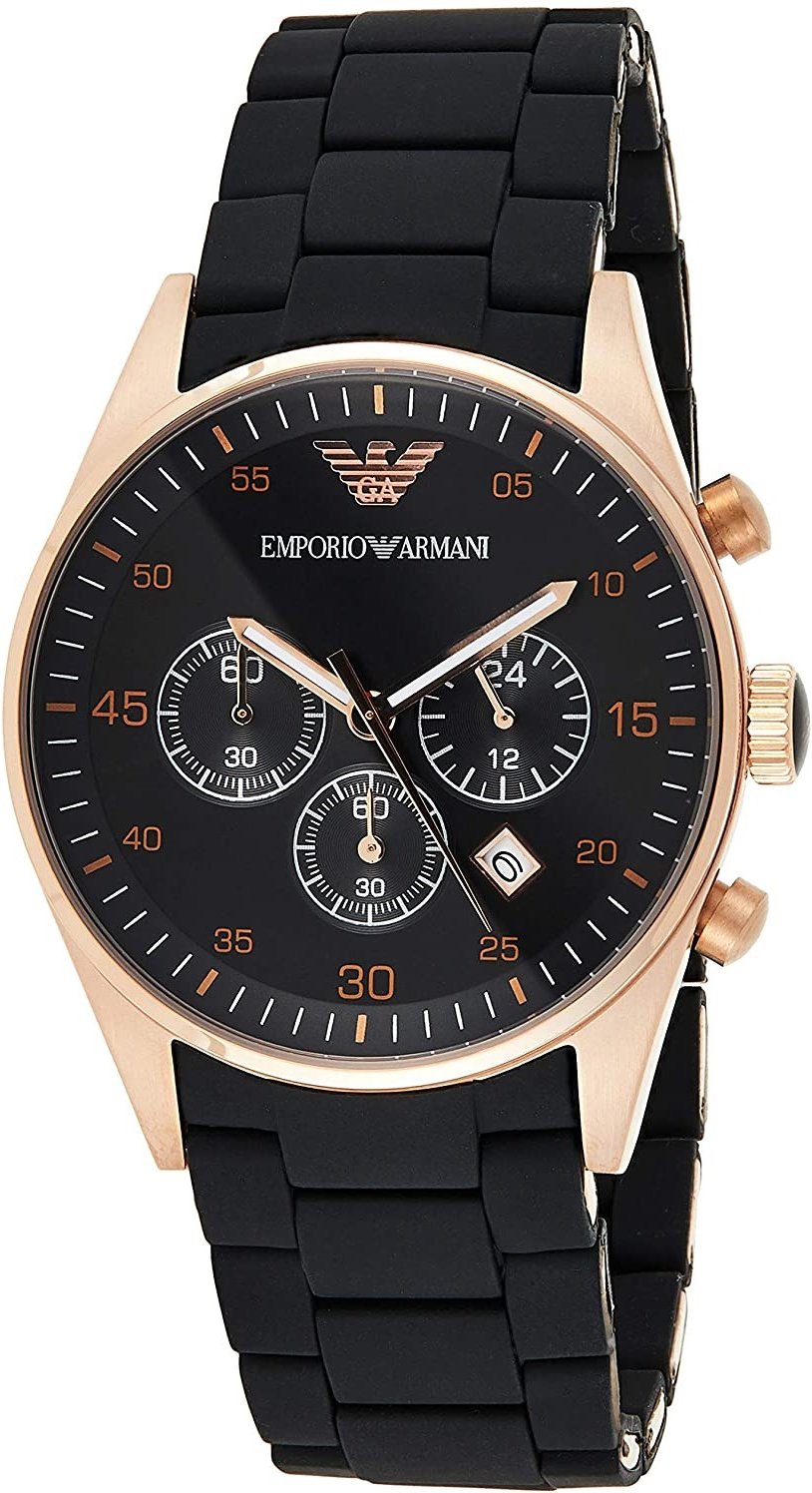 Elegante Herrenuhr der Marke Armani. Die Uhr hat ein Armband, das auch kleiner gemacht werden kann, das Gehäuse hat eine...