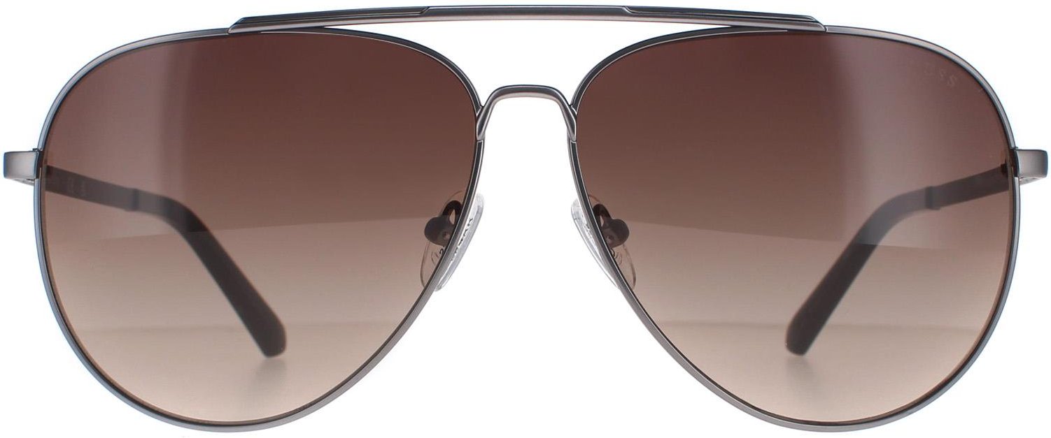 Guess Aviator Mens Matte Gunmetal Braun Gradient GU00059