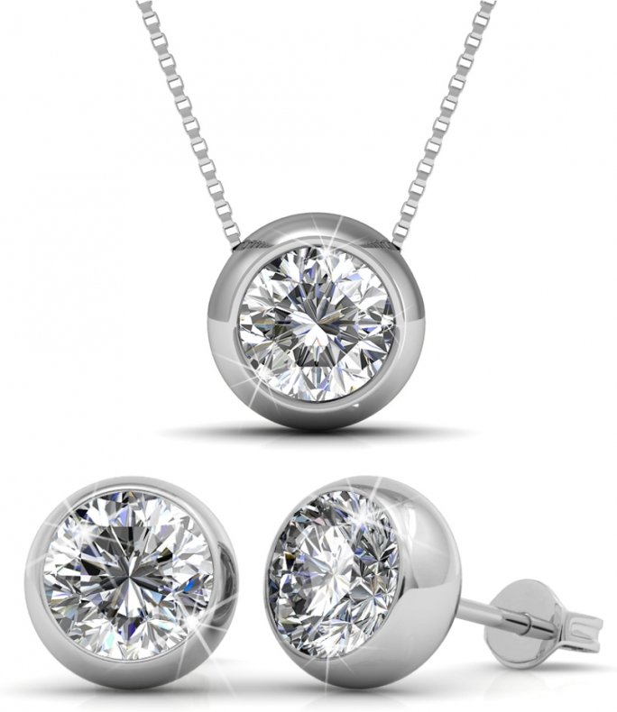 Kopie des Mond-Sets - Silber und Kristall