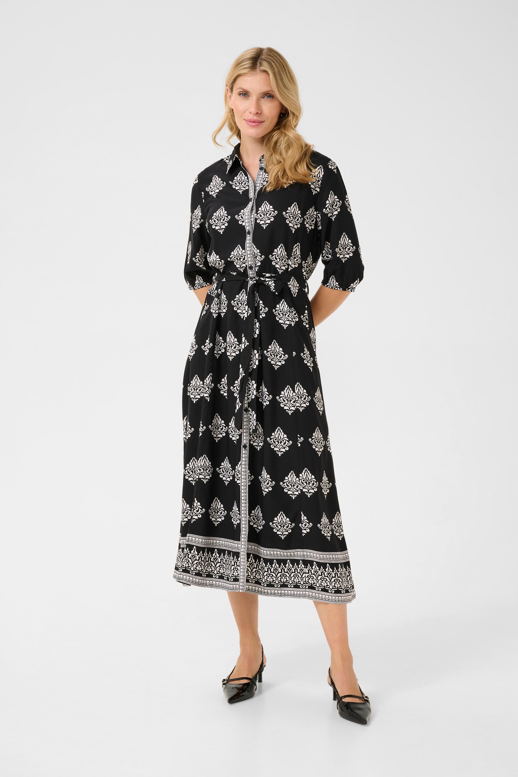 Kleid Feminine Black Damask Pattern black