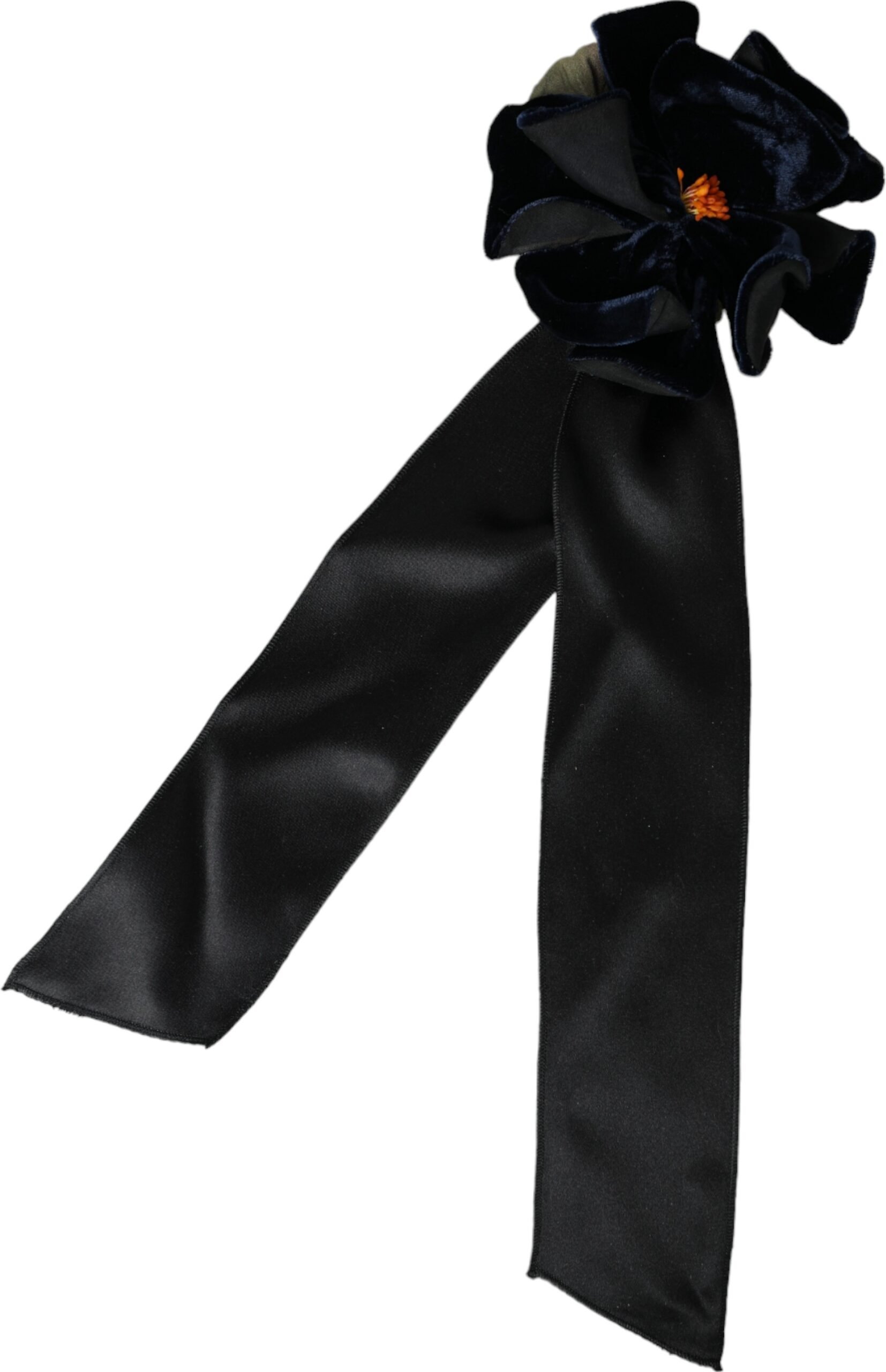 Samt Schleifen Haarklammer Schwarz