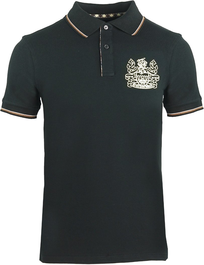 Aquascutum Aldis Crest Schwarzes Poloshirt