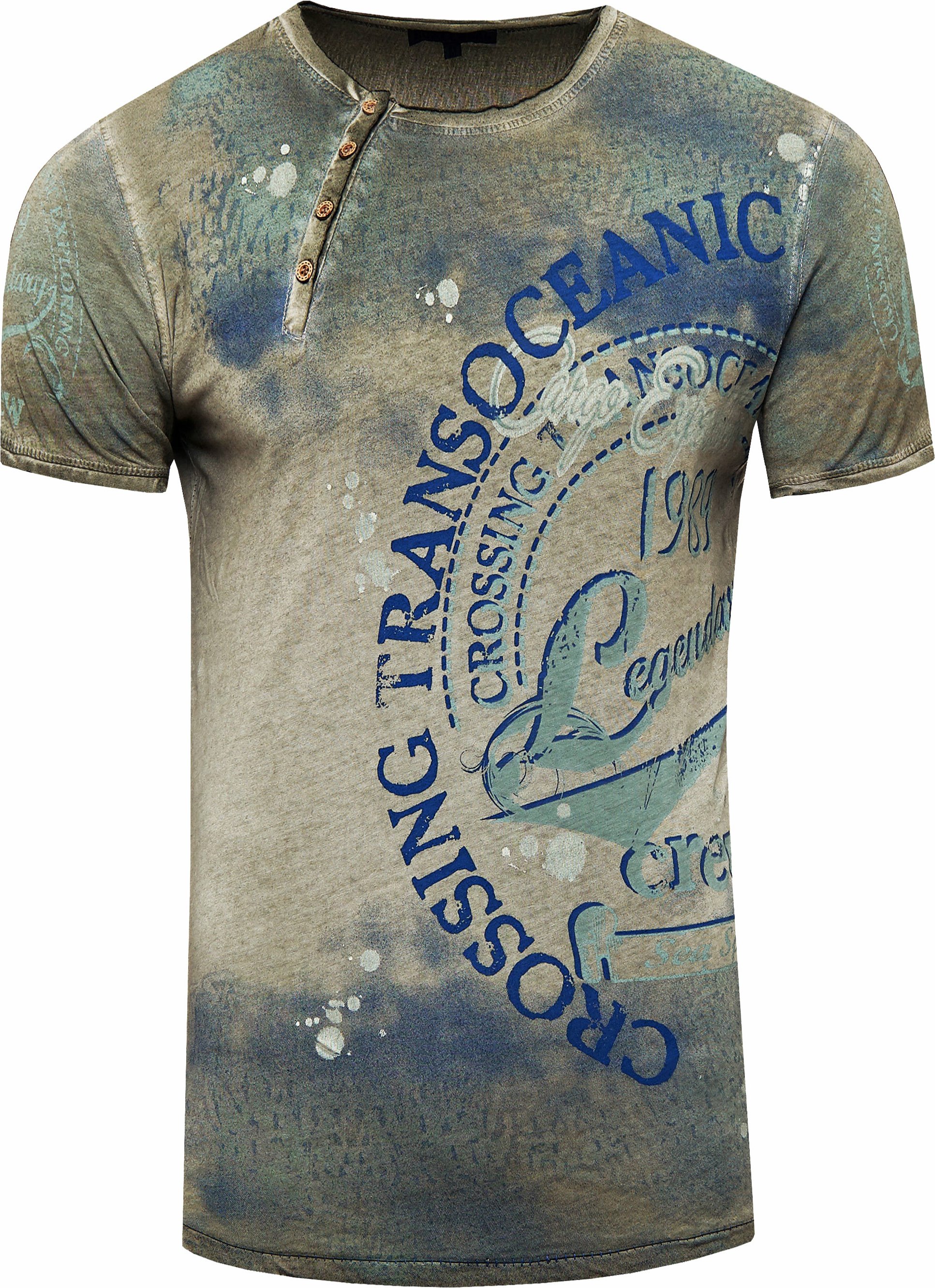 Thumbnail - Rundhals T-Shirt mit All Over Front Print