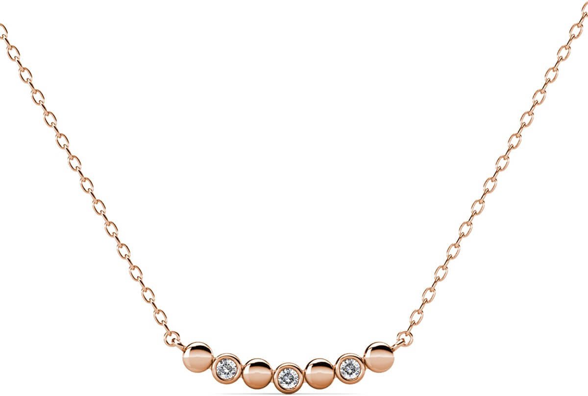 Evelyne Anhänger - Roségold und Kristall