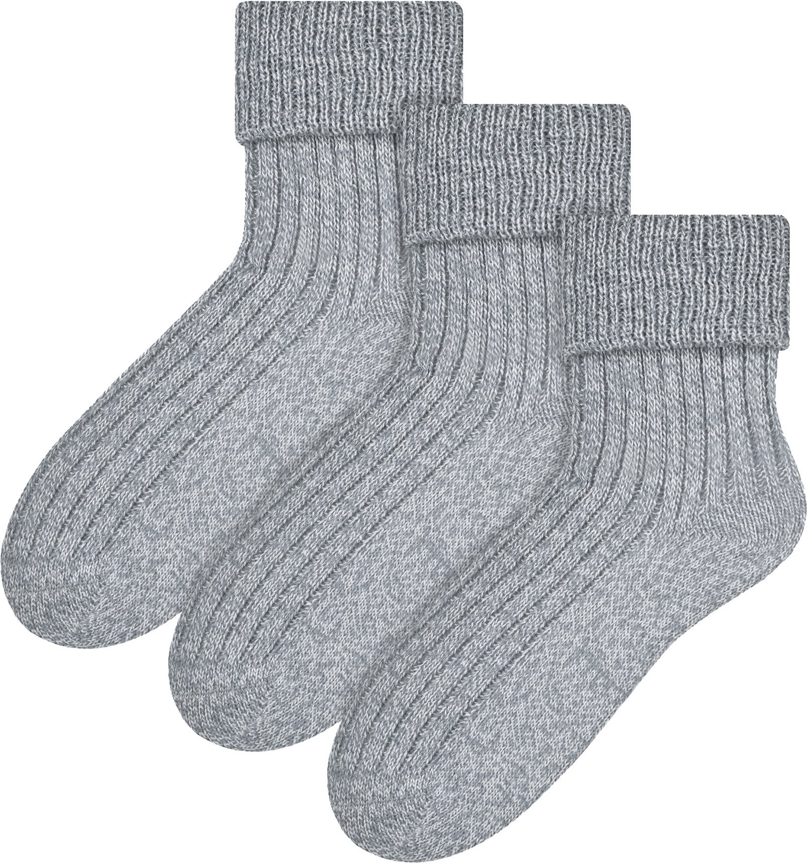 3 Paar Woll-Bettsocken für Damen | Steven | Luxuriöse warme Lounge-Schlafsocken in Hellgrau