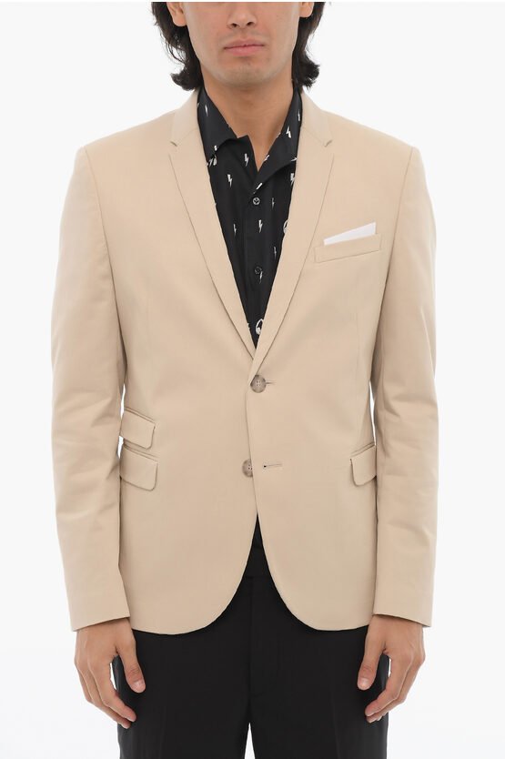 RUFFALO 2-Knopf-Blazer mit Seitenschlitzen und Revers in Beige