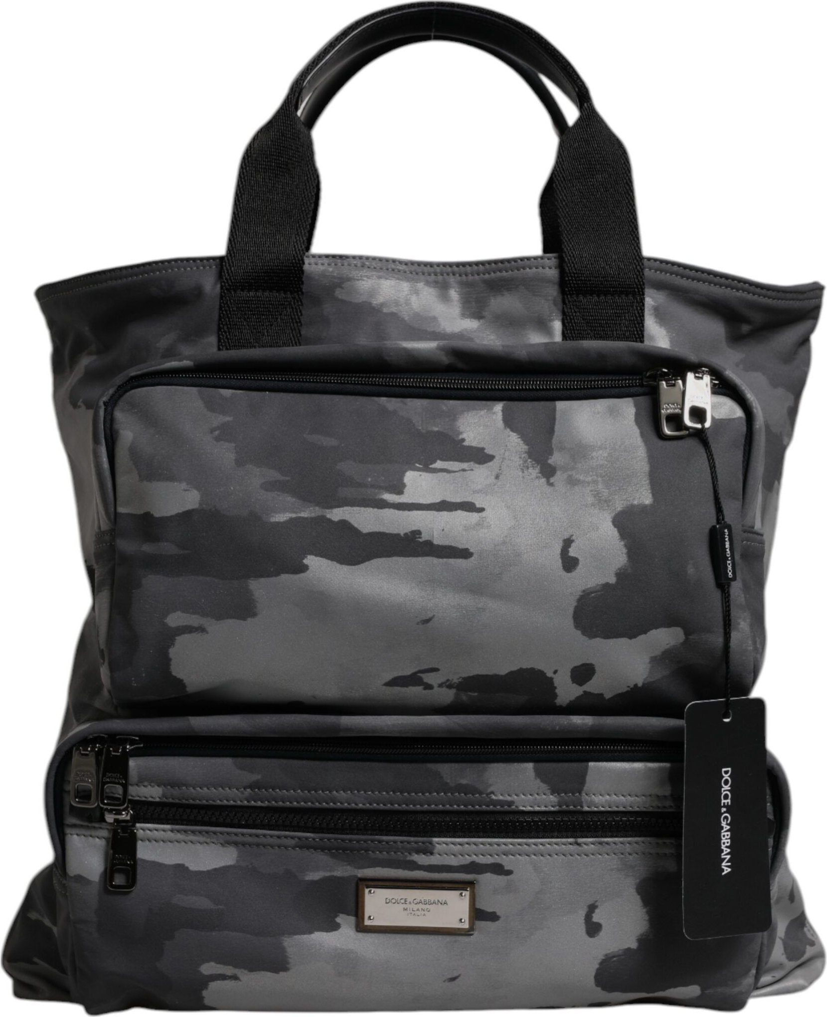 Schwarze Camouflage Schulterriemen Logo-Platte Tasche