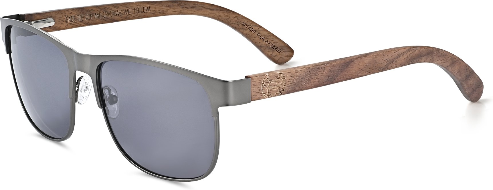 Earth Wood Troon Polarisierte Sonnenbrille - Dunkelbraun/Schwarz