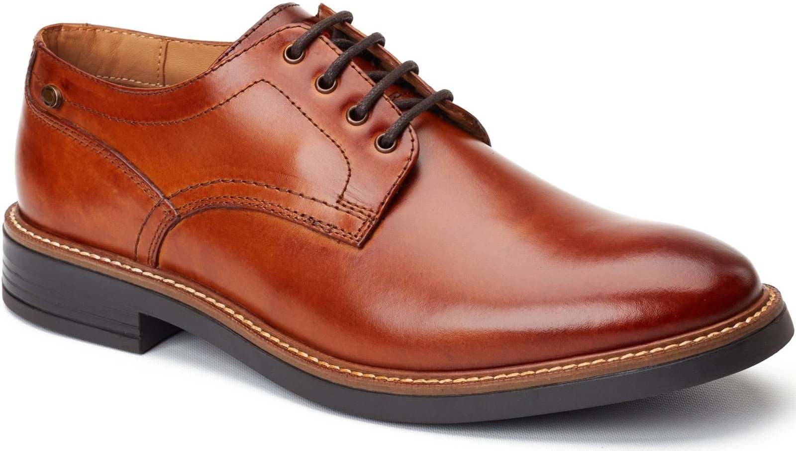 Base London Durham Leder Herren Schnürschuhe in verbranntem Tan