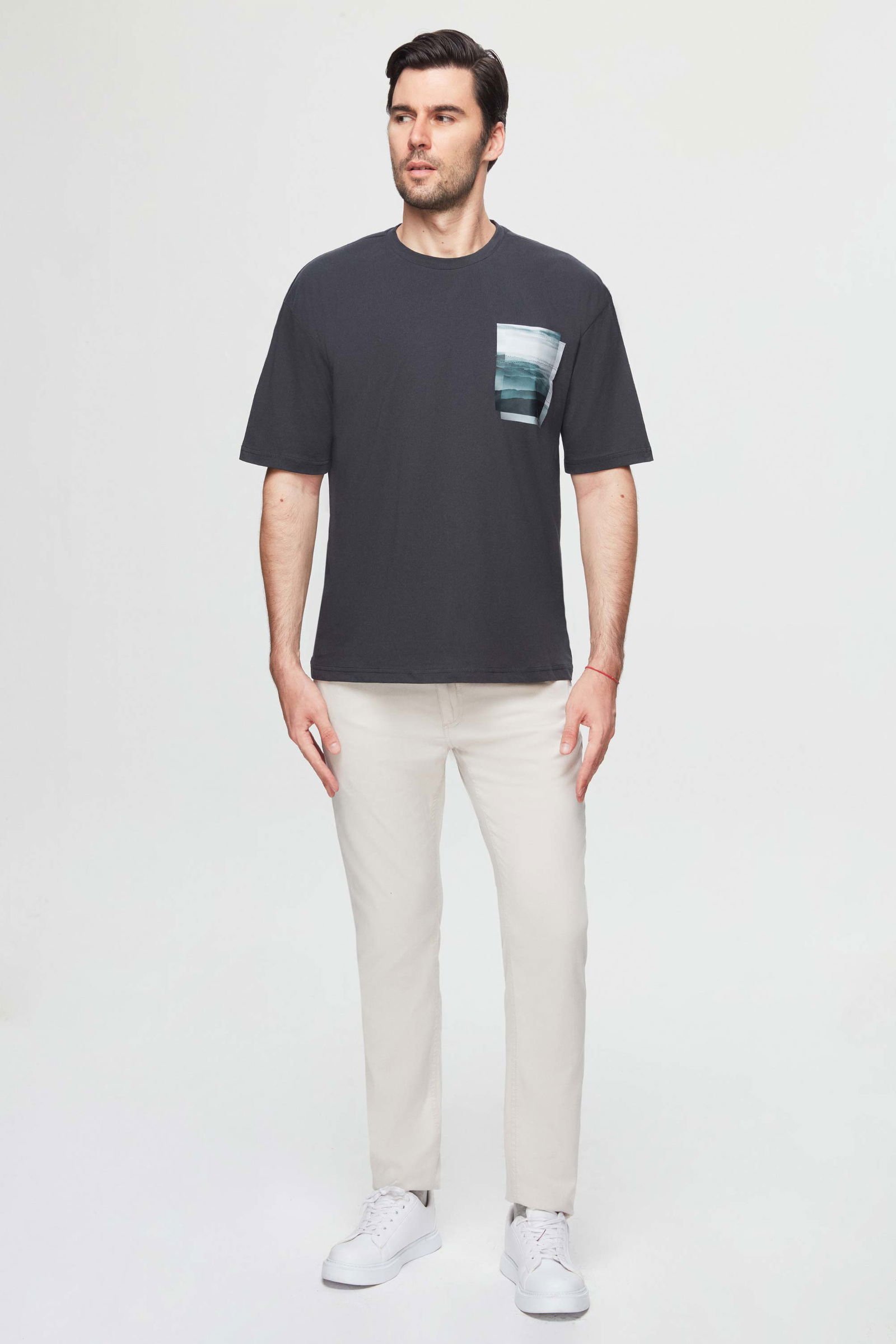 Schwarzes Oversized 100% Baumwoll-T-Shirt