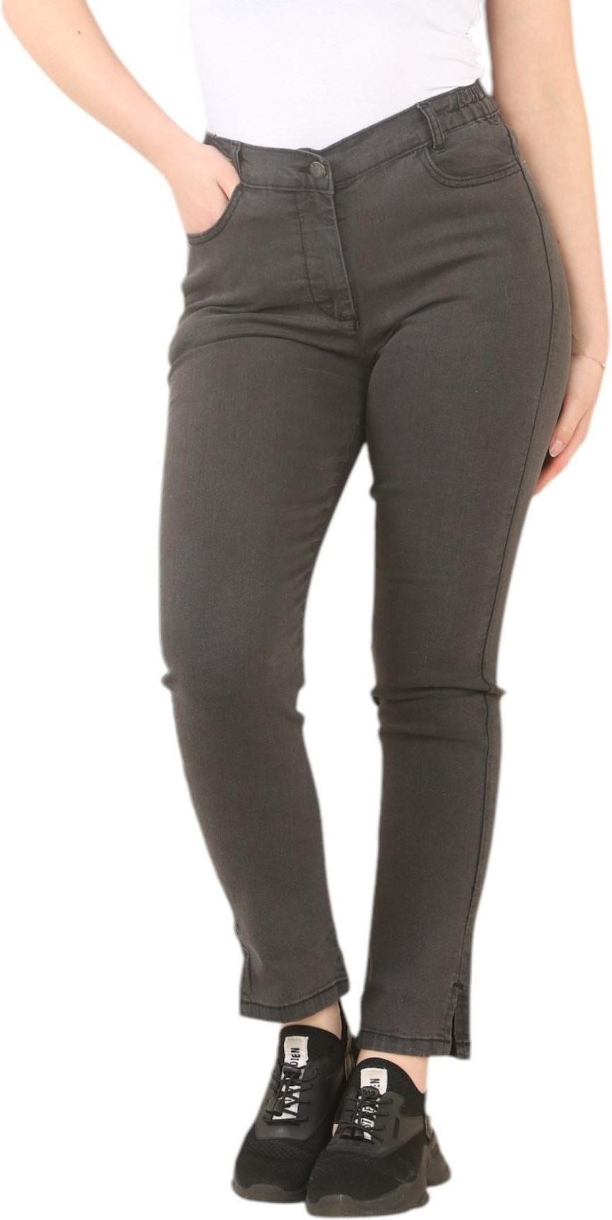 MYT Womens Seite elastische Taille Jeans in Charcoal