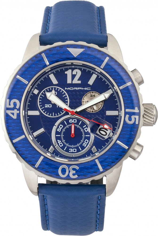 Morphic M51 Serie Chronograph Lederarmbanduhr mit Datum