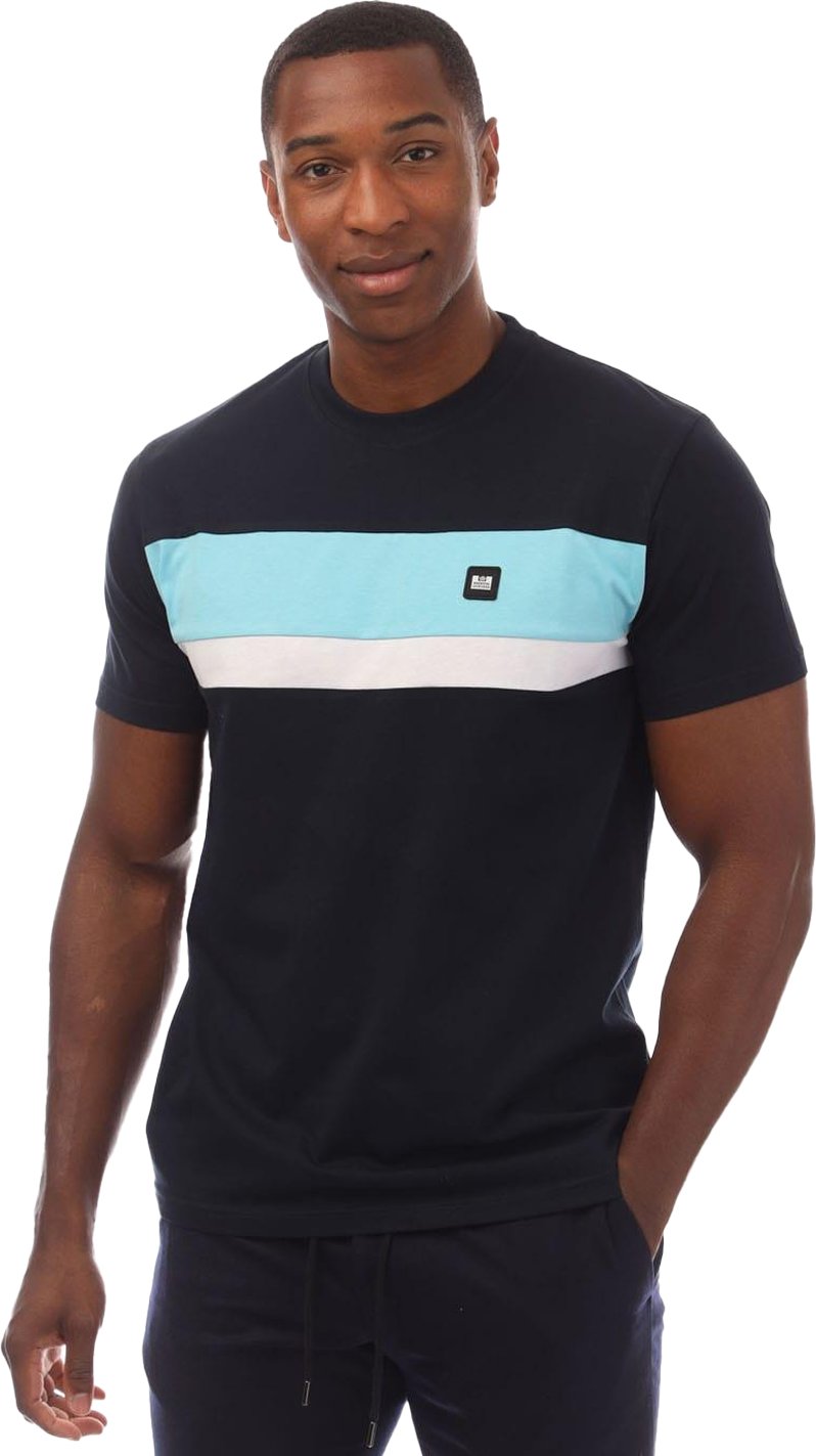 Weekend Offender - "Crossword" T-Shirt Blockfarben für Herren (Marine)