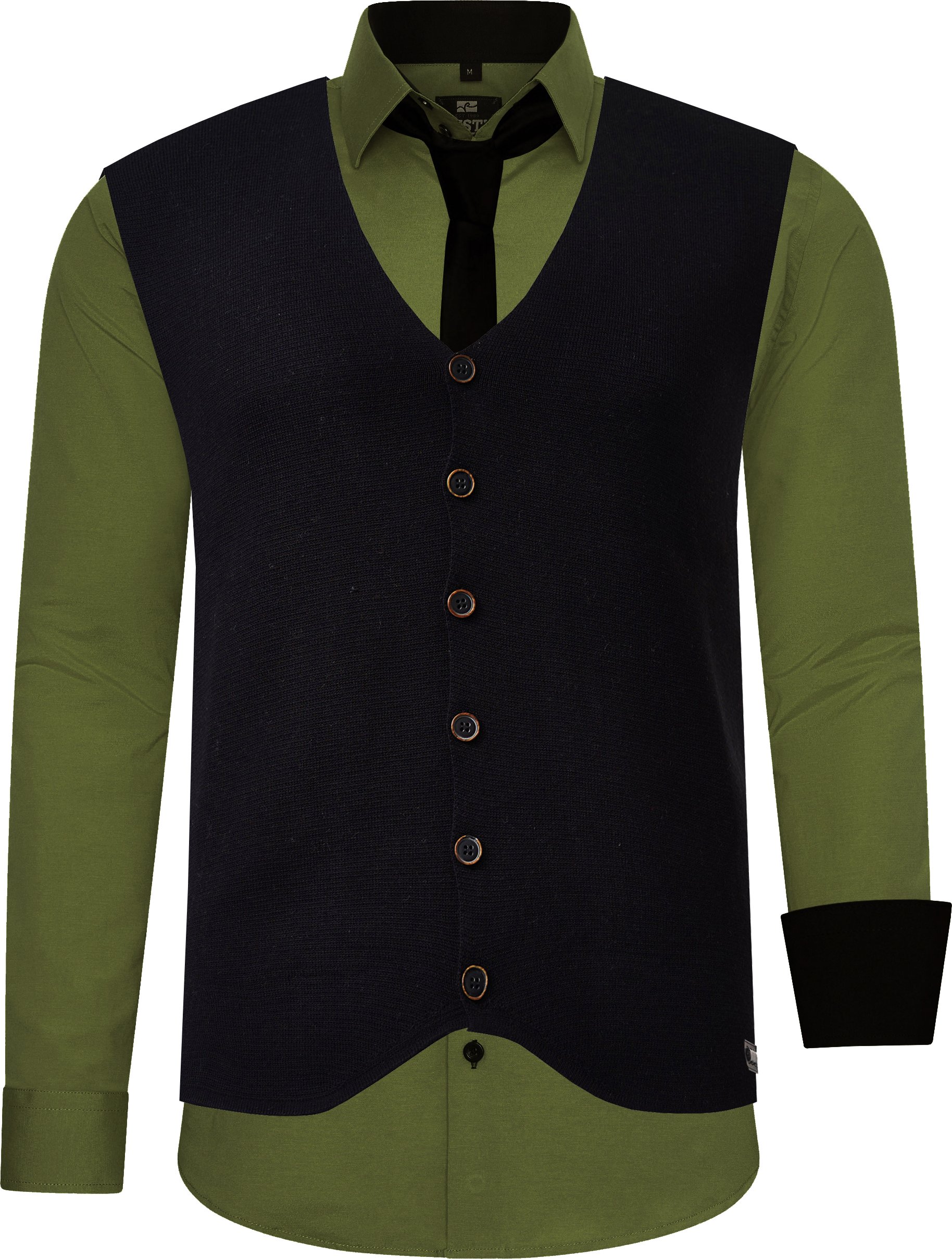 Hemd mit Weste und Krawatte 3er Set