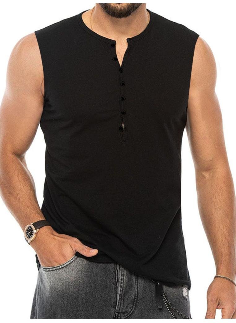 Thumbnail - Herren Tanktop mit Knopfdetails in Übergröße