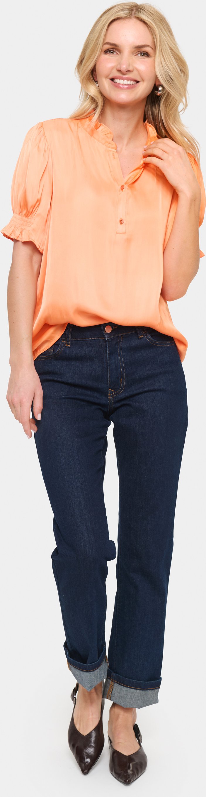 Langarm - Hemd Gerade Passform Bird of Paradise peach