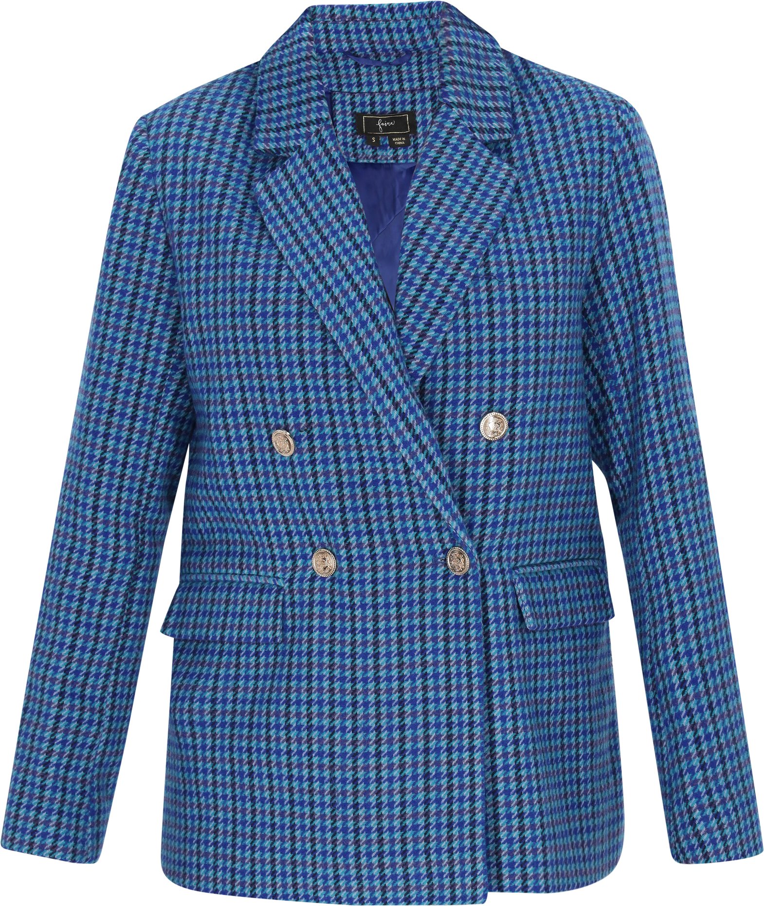 Faina Jacke Frauen blau mehrfarbig