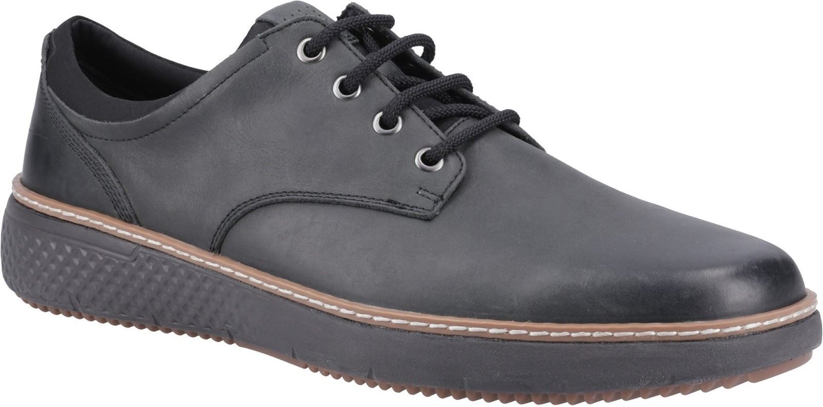 Thumbnail - Hush Puppies Kash Leder Herren Schwarz Schnürschuhe