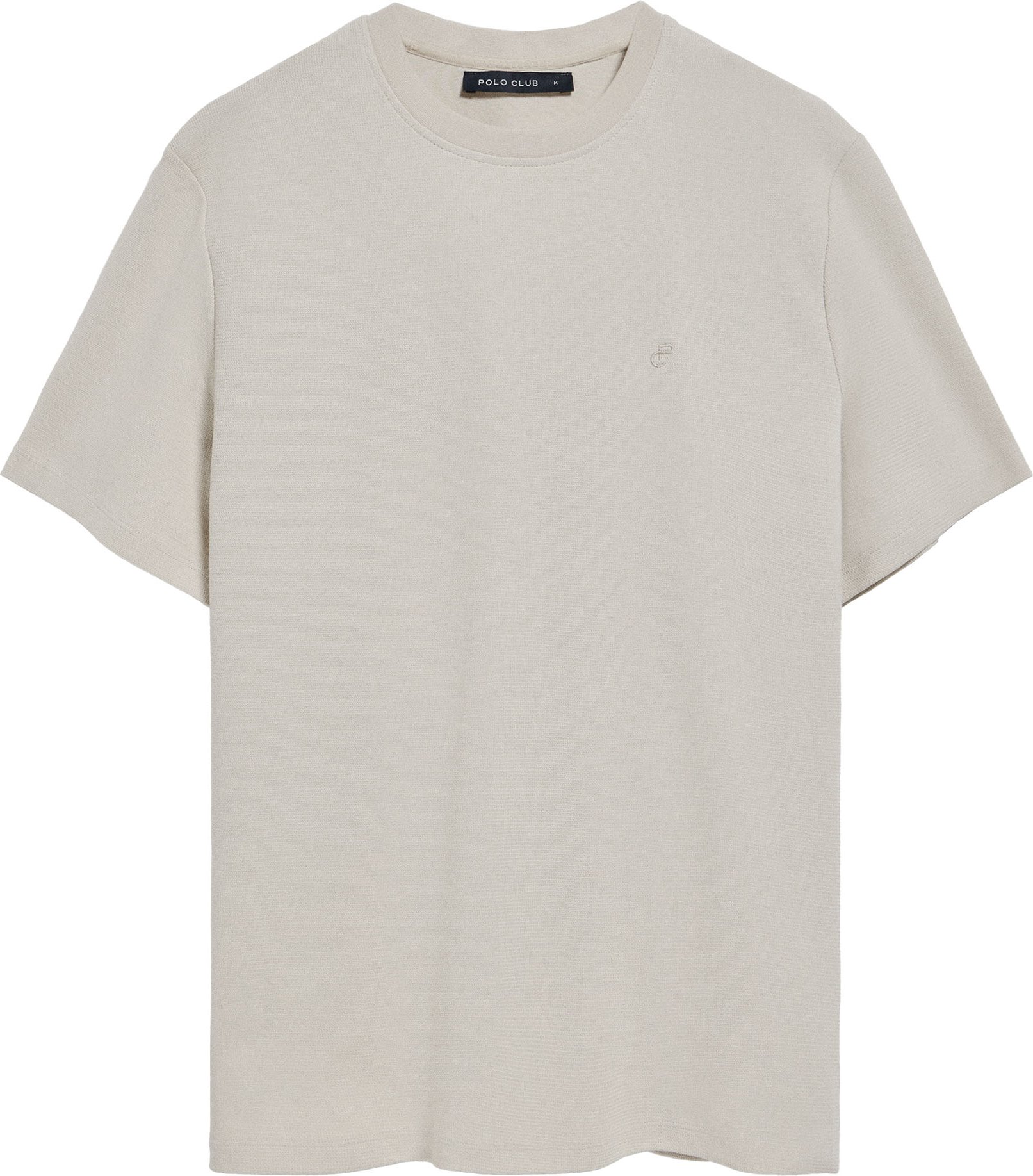 T-Shirt in Mikrostruktur mit gesticktem PC-Monogramm hellgrau