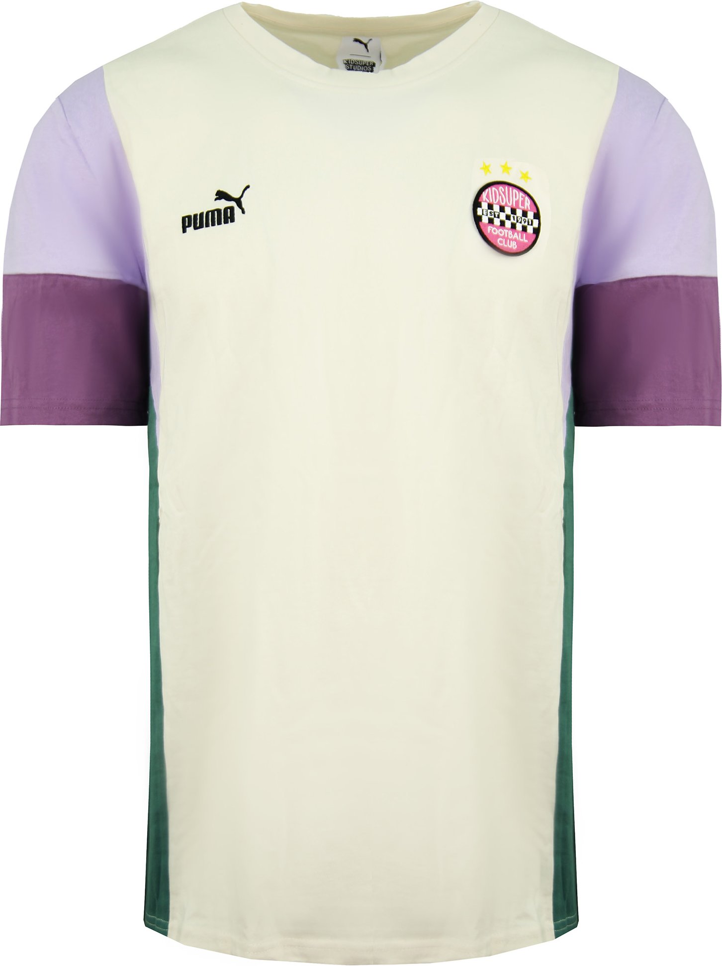 Puma x Kidsuper Studios Kurzarm Crew Neckcreme Männer Panel T-Shirt 530411 75