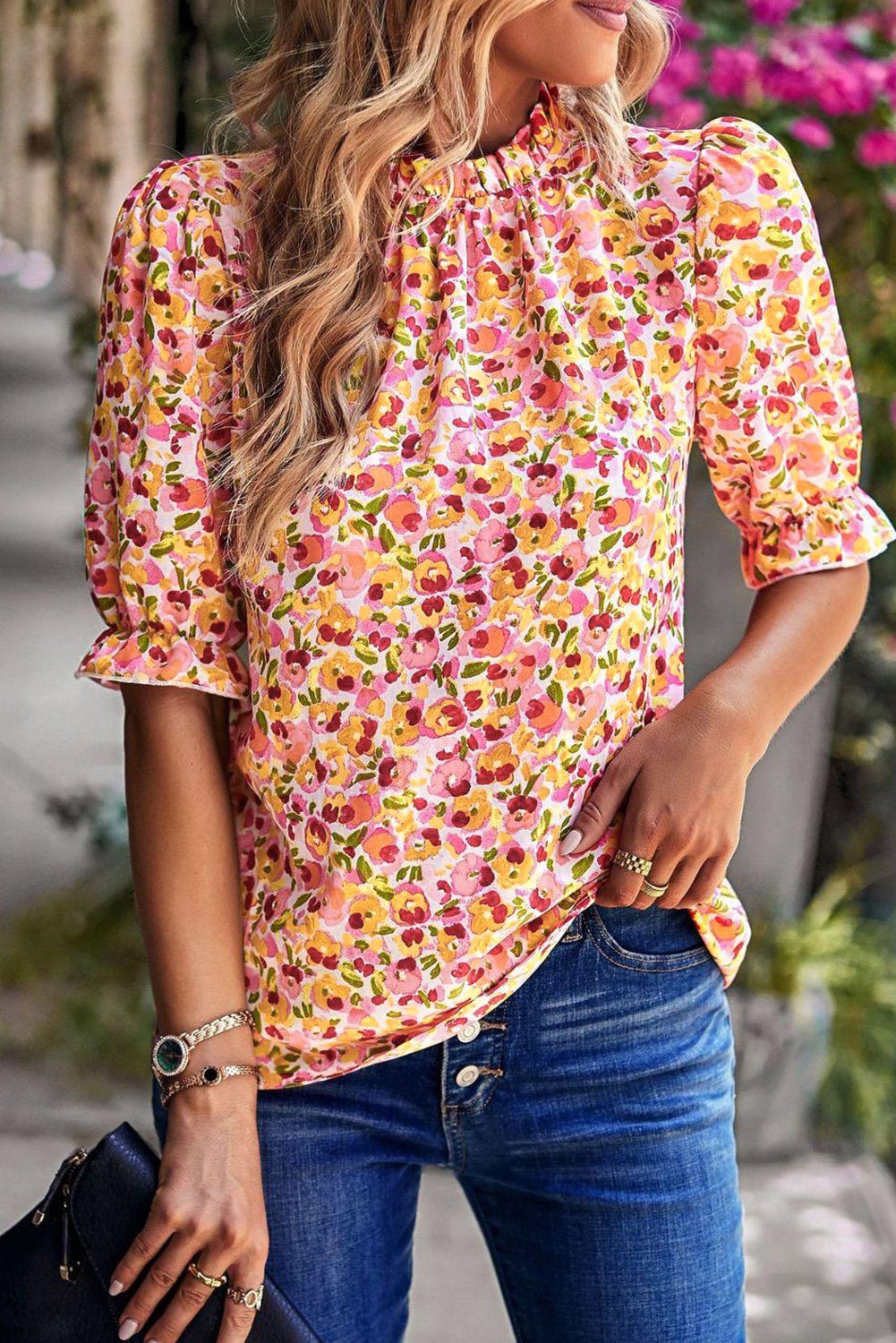 Bluse mit floralem Muster
