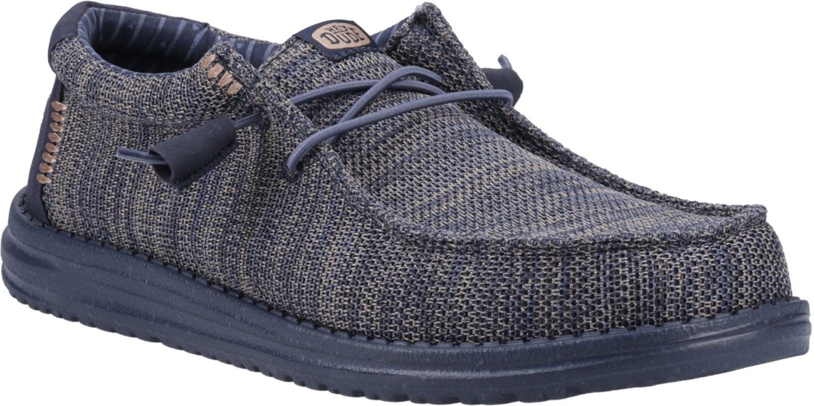 HEYDUDE Wally Stretch Mesh Polyester Herren Marineblau Blazer Mokassins Schuhe