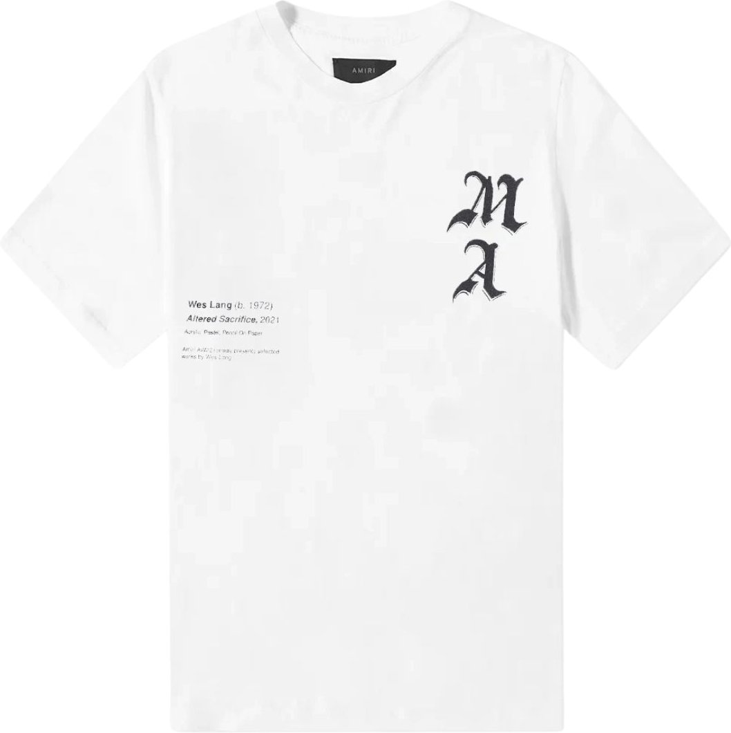 Amiri Wes Lang Checkered Skull Tee Weiß