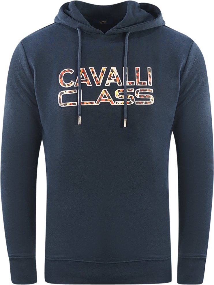Cavalli Class Markenlogo Hoodie in Marineblau